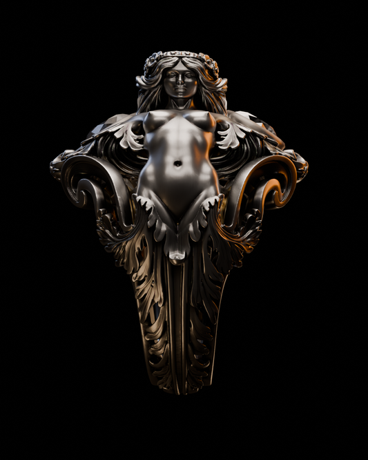 Origin of Venus Ring – Sculptural 925 Sterling Silver Statement Ring