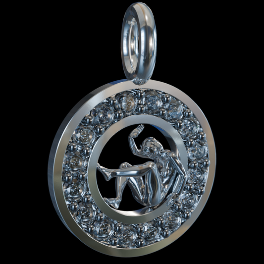 Side profile showing Roman goddess motif with oxidized contrasts (925 sterling silver)
