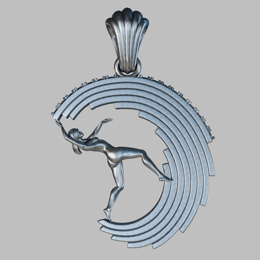 Front view of The Aphrodite Trust — 925 sterling silver Aphrodite pendant necklace in sculptural relief