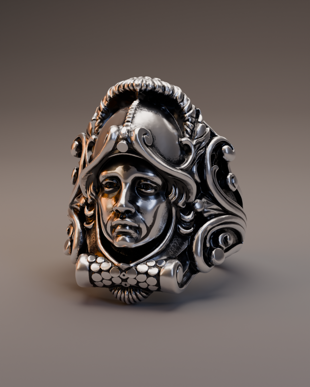 925 sterling silver statement ring inspired by portals and protective guardians