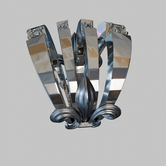Front view of Bifrost Ring — 925 sterling silver sculptural multi-band design with oxidized depth