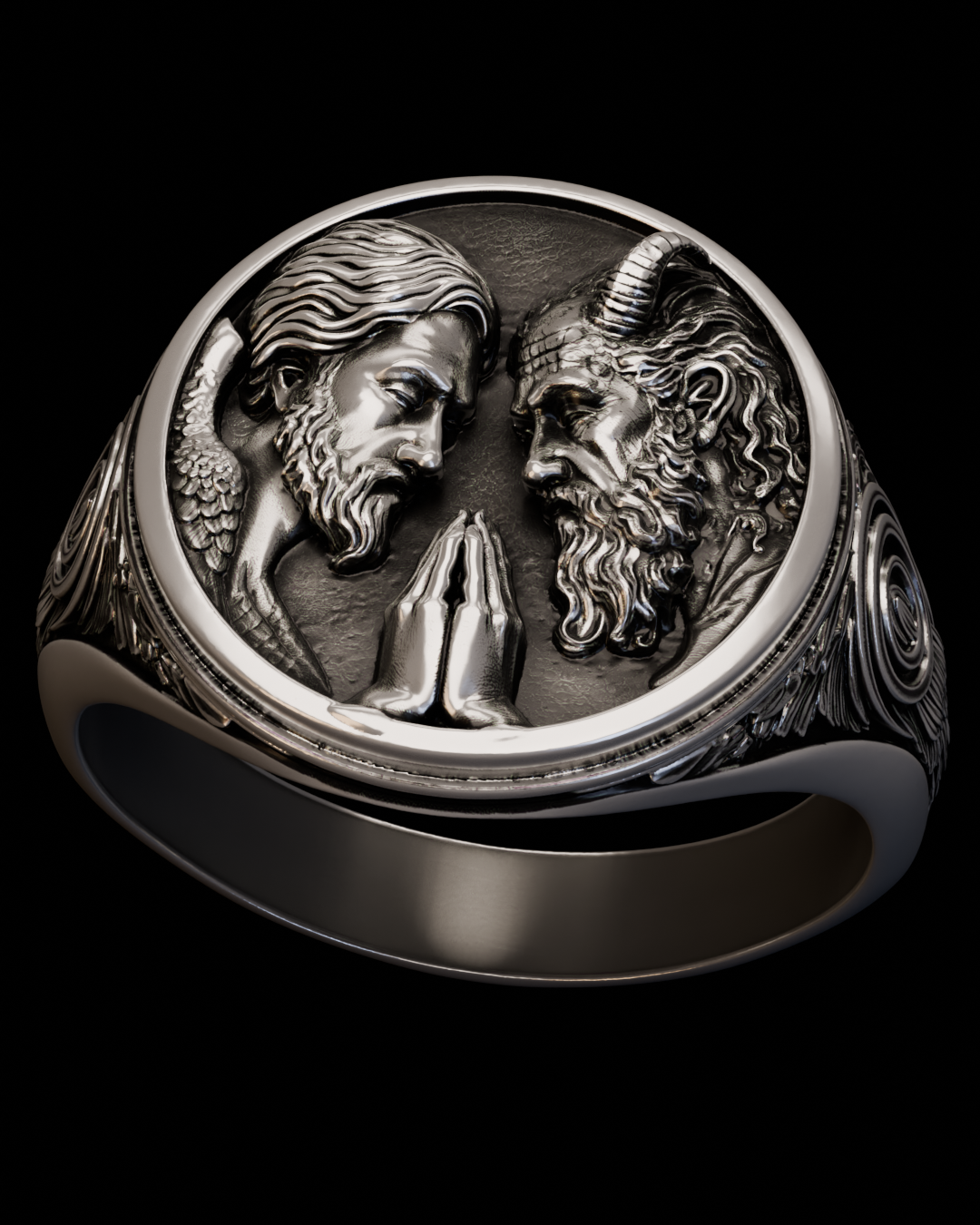 The Inner Covenant Ring – Sculptural Sterling Silver Duality Ring