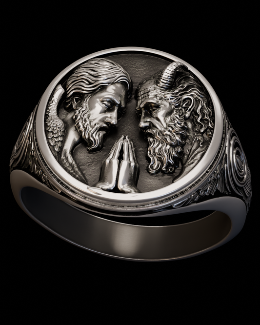 The Inner Covenant Ring – Sculptural Sterling Silver Duality Ring