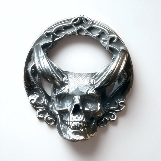 Memento Mori ear tunnel in 925 sterling silver with sculptural skull design – Aurea Nova Jewelry