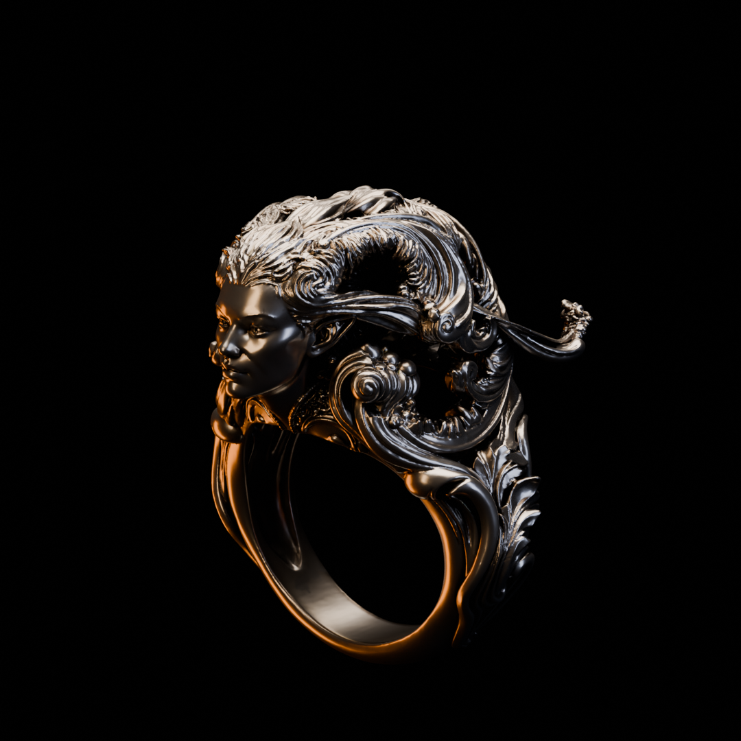 Spell of Silence Ring – Sculptural Sterling Silver Guardian Ring