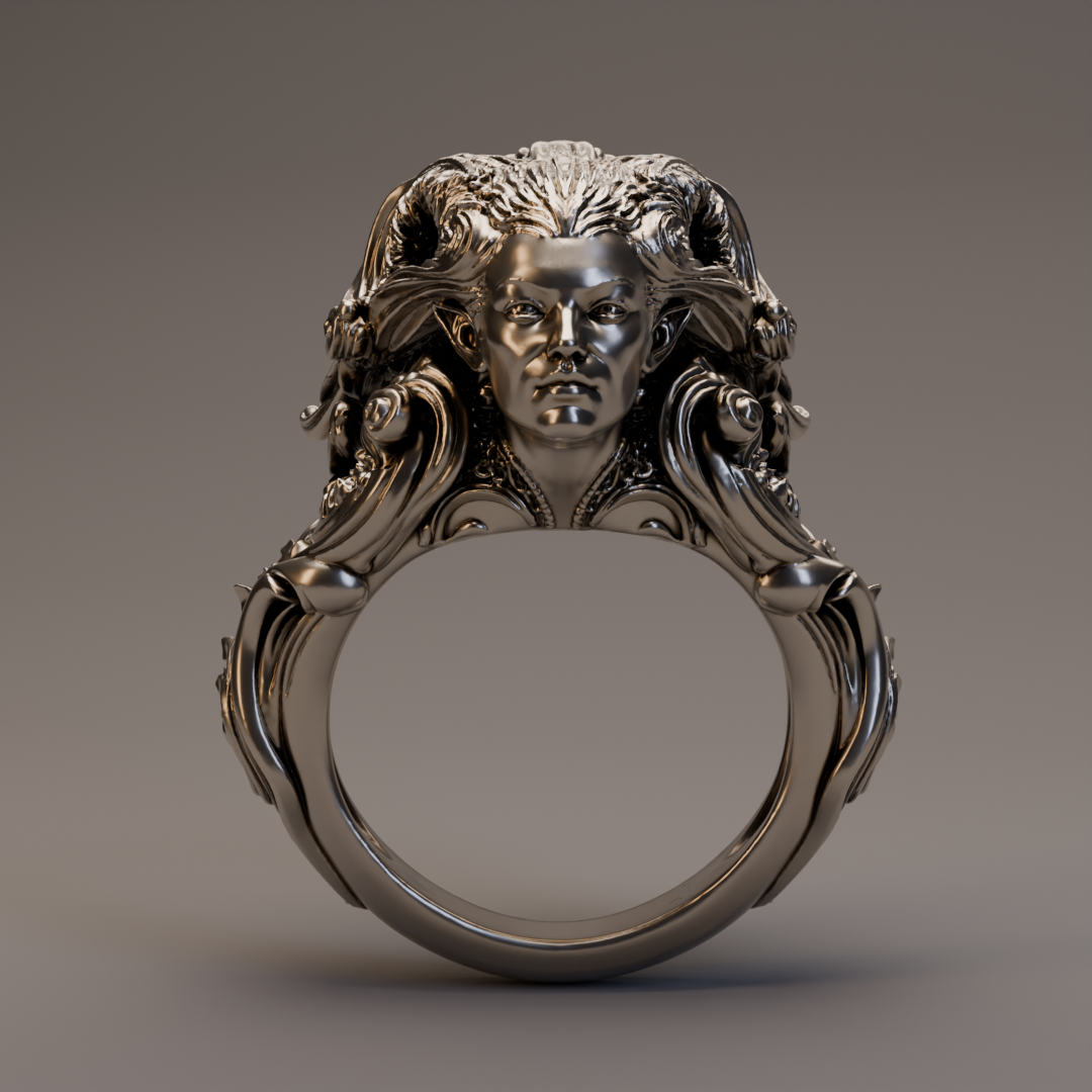 Spell of Silence Ring – Sculptural Sterling Silver Guardian Ring