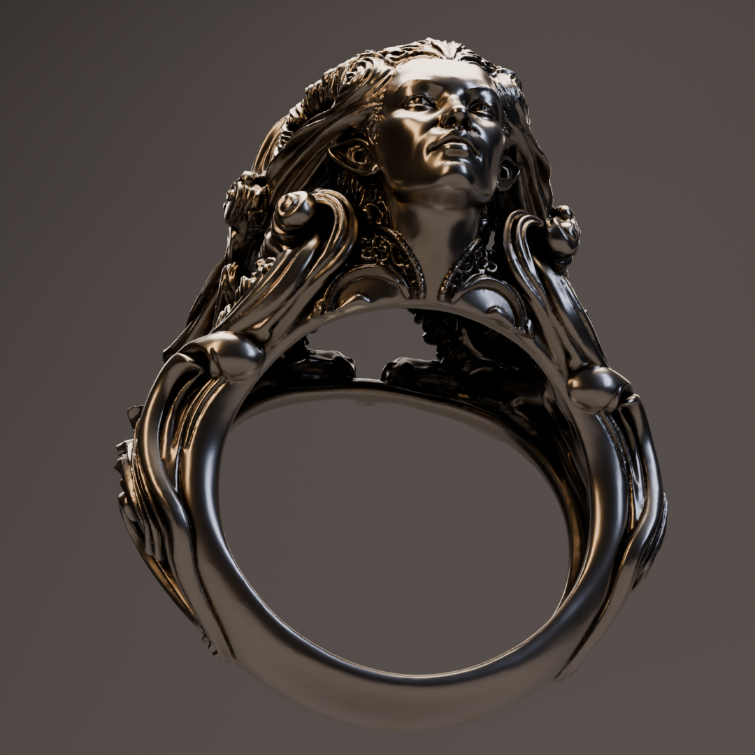 Spell of Silence Ring – Sculptural Sterling Silver Guardian Ring