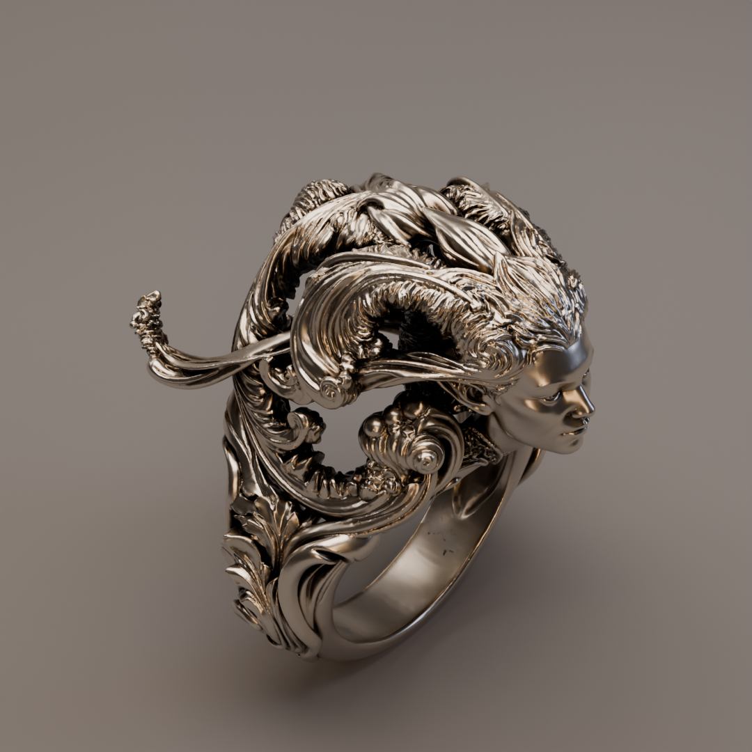 Spell of Silence Ring – Sculptural Sterling Silver Guardian Ring