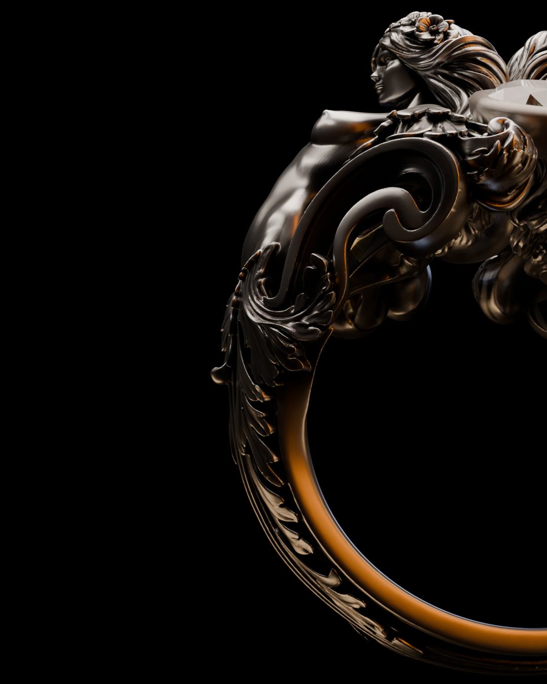 Origin of Venus Ring – Sculptural 925 Sterling Silver Statement Ring