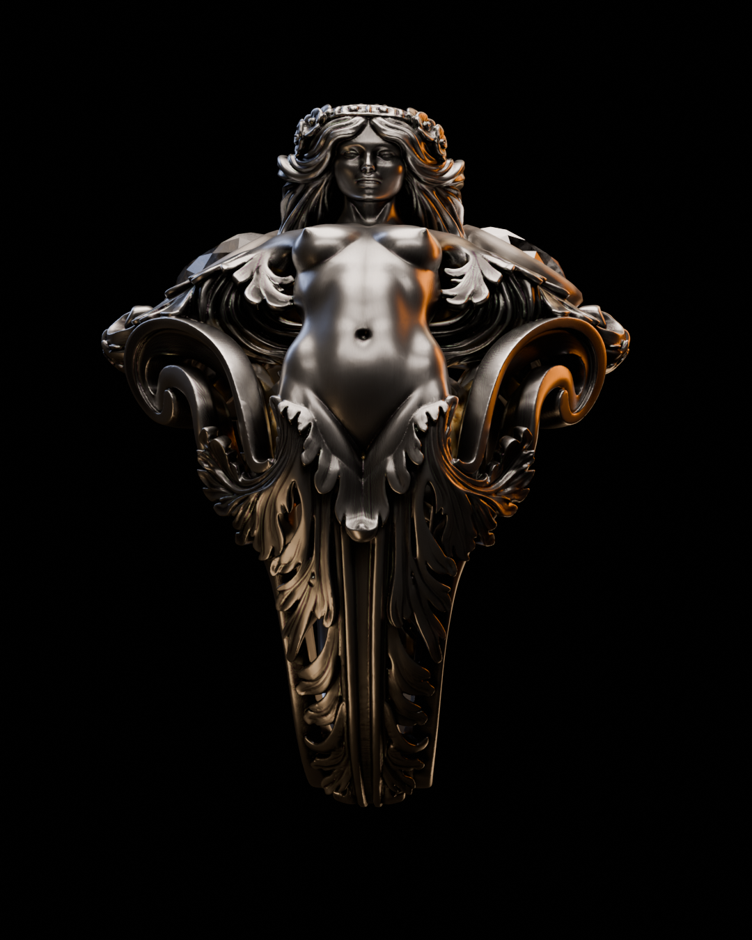 Origin of Venus Ring – Sculptural 925 Sterling Silver Statement Ring