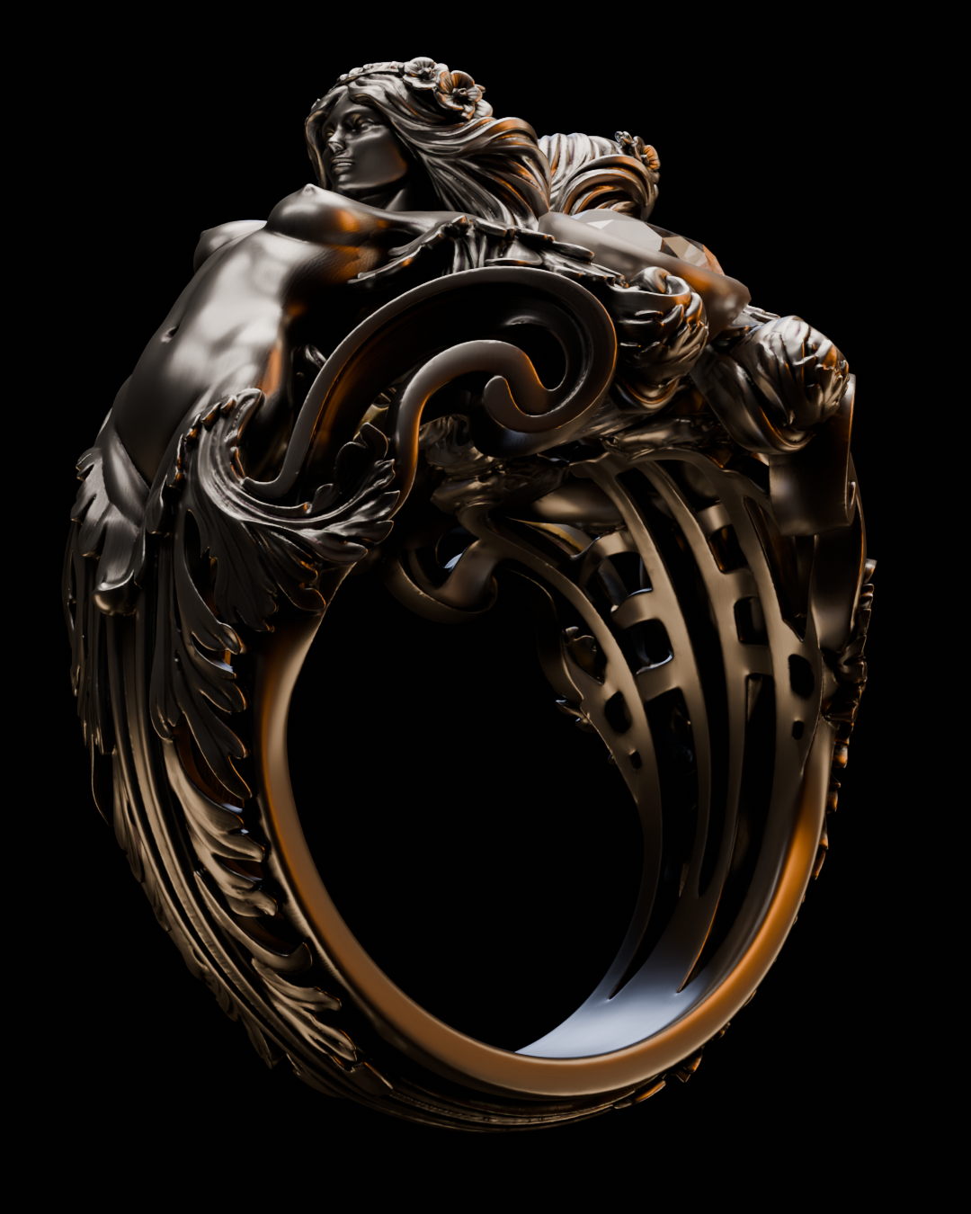 Origin of Venus Ring – Sculptural 925 Sterling Silver Statement Ring