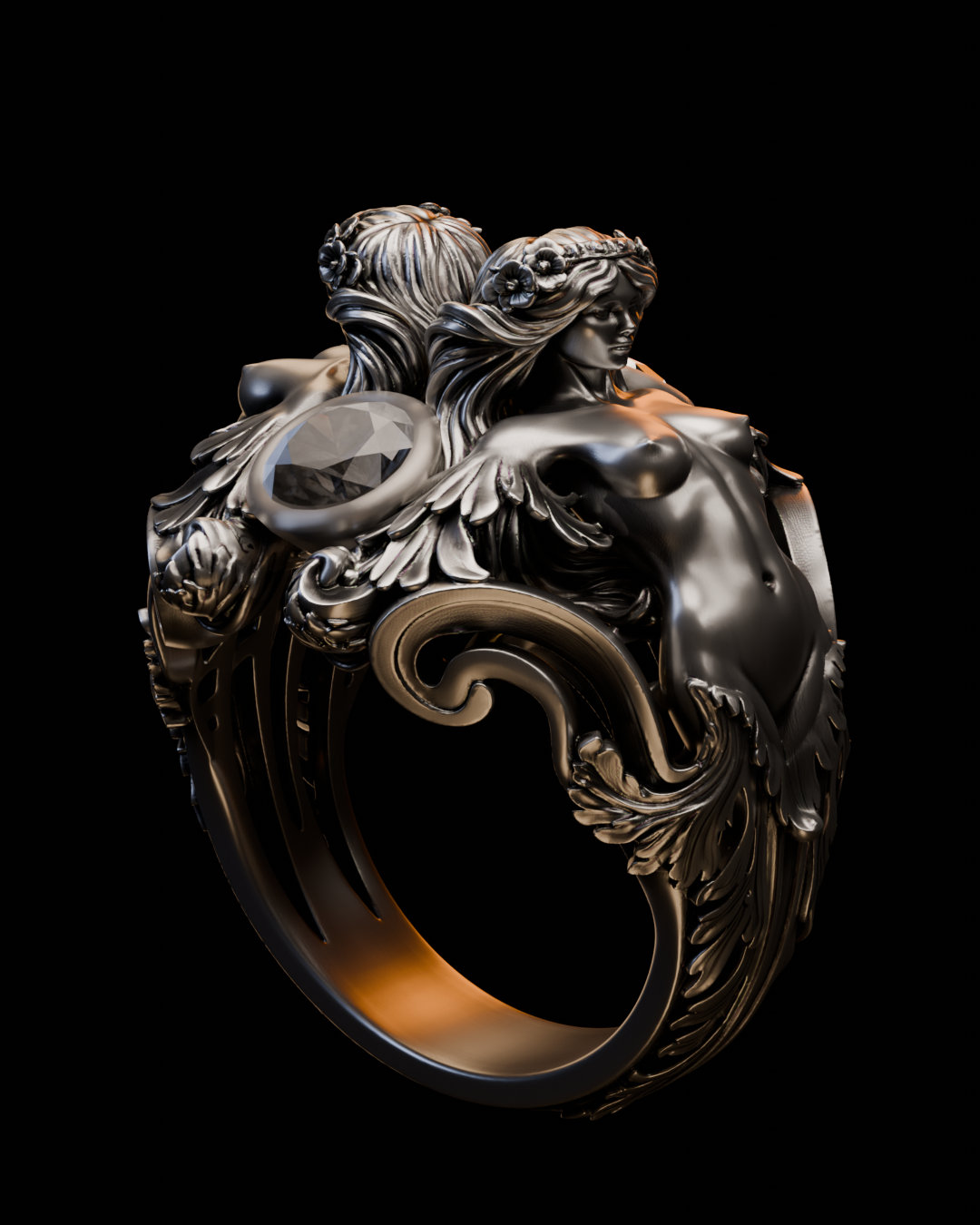 Origin of Venus Ring – Sculptural 925 Sterling Silver Statement Ring
