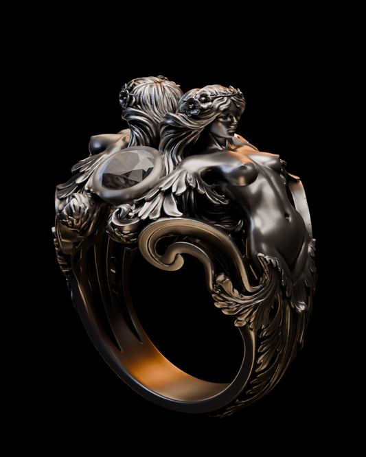 Origin of Venus Ring – Sculptural 925 Sterling Silver Statement Ring
