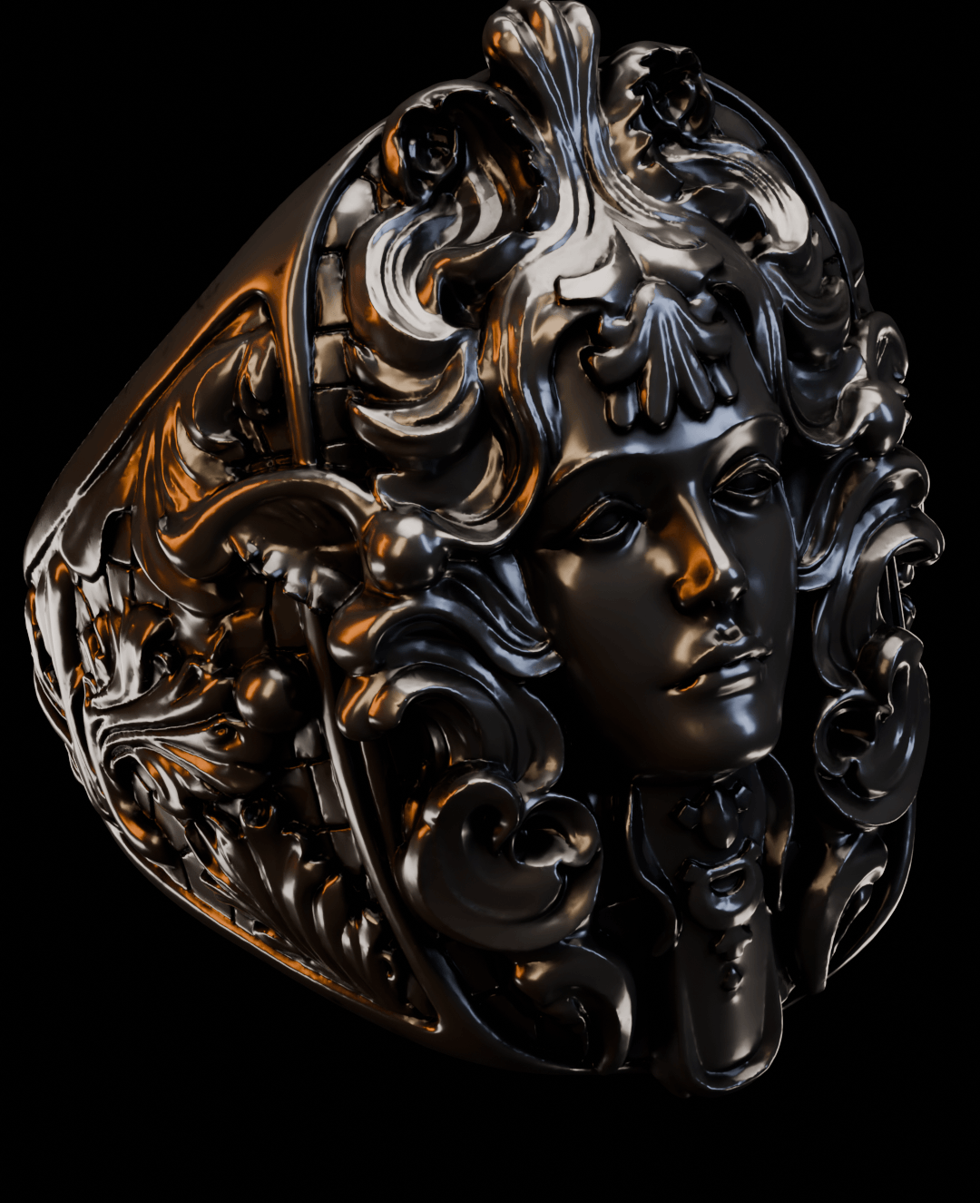 High contrast silver ring