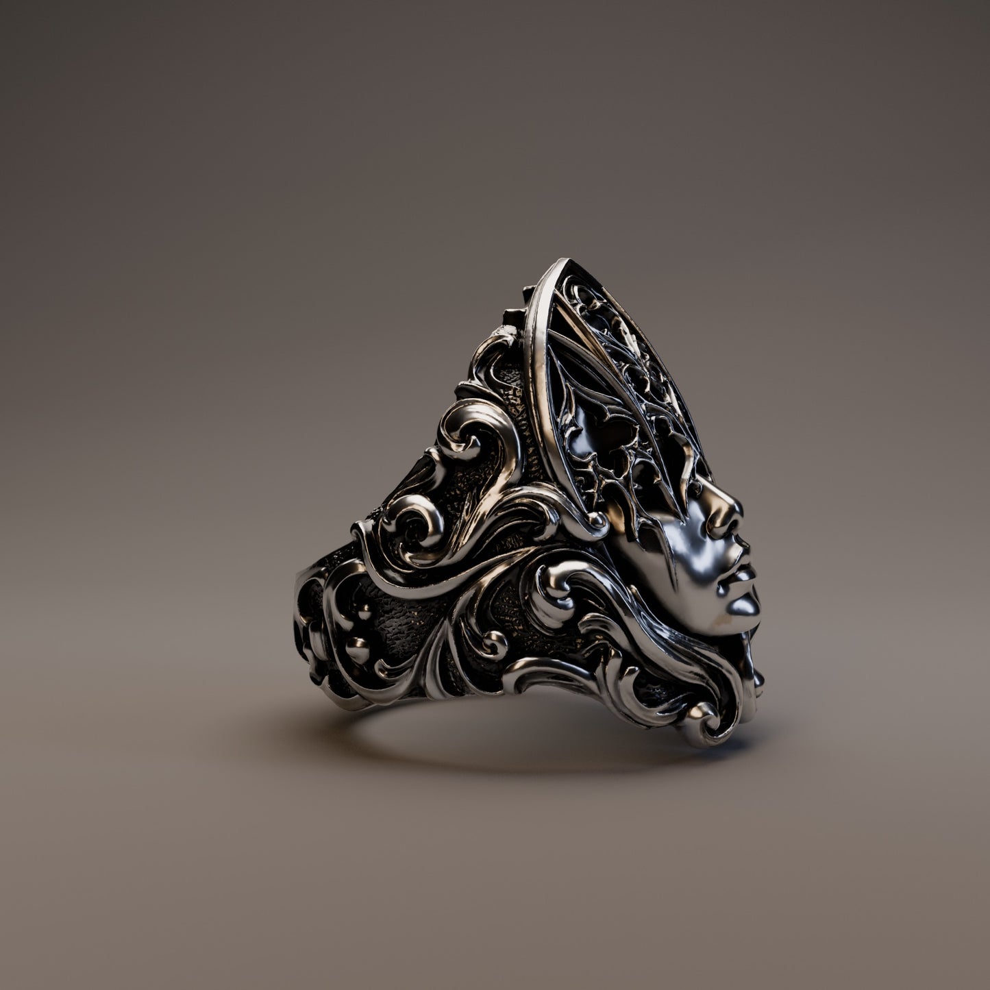 Soul Epiphany Ring – Sculptural 925 Sterling Silver Statement Ring