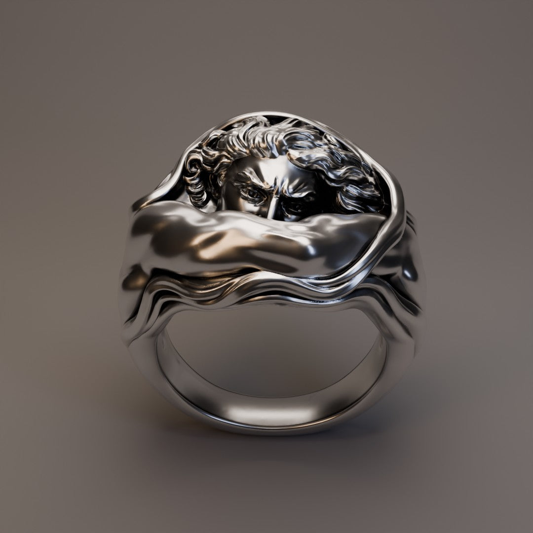 The Fallen Angel – Sculptural Silver Ring