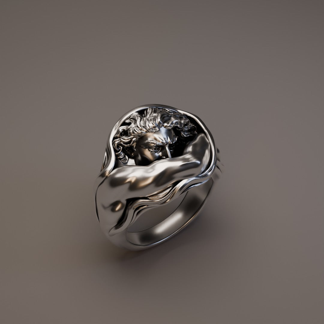 The Fallen Angel – Sculptural Silver Ring