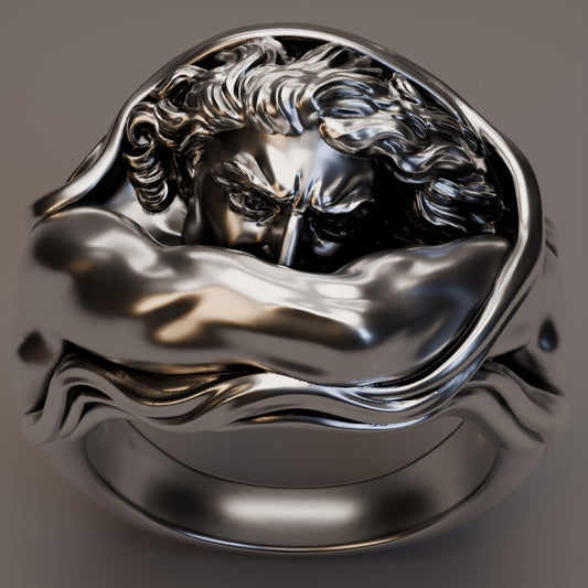 The Fallen Angel – Sculptural Silver Ring