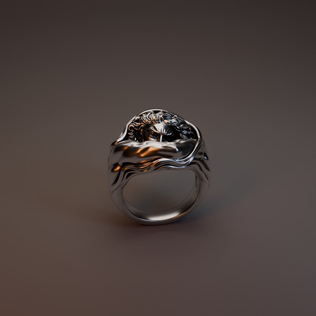 The Fallen Angel – Sculptural Silver Ring