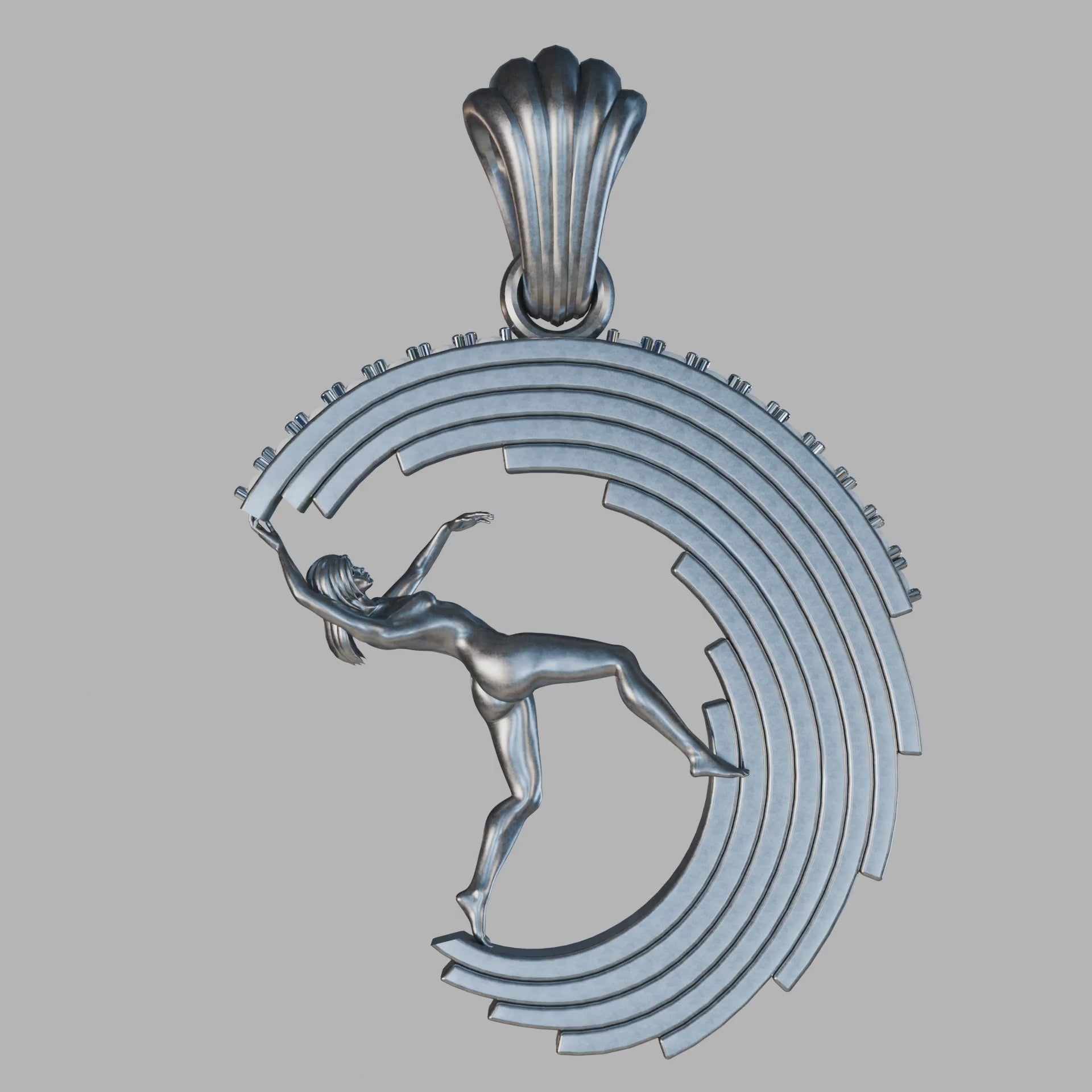 925 sterling silver Aphrodite pendant necklace in sculptural relief— Aurea Nova Jewelry