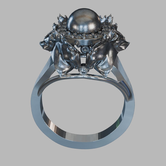  Horse-head ring in hand for scale — Aurea Nova Jewelry