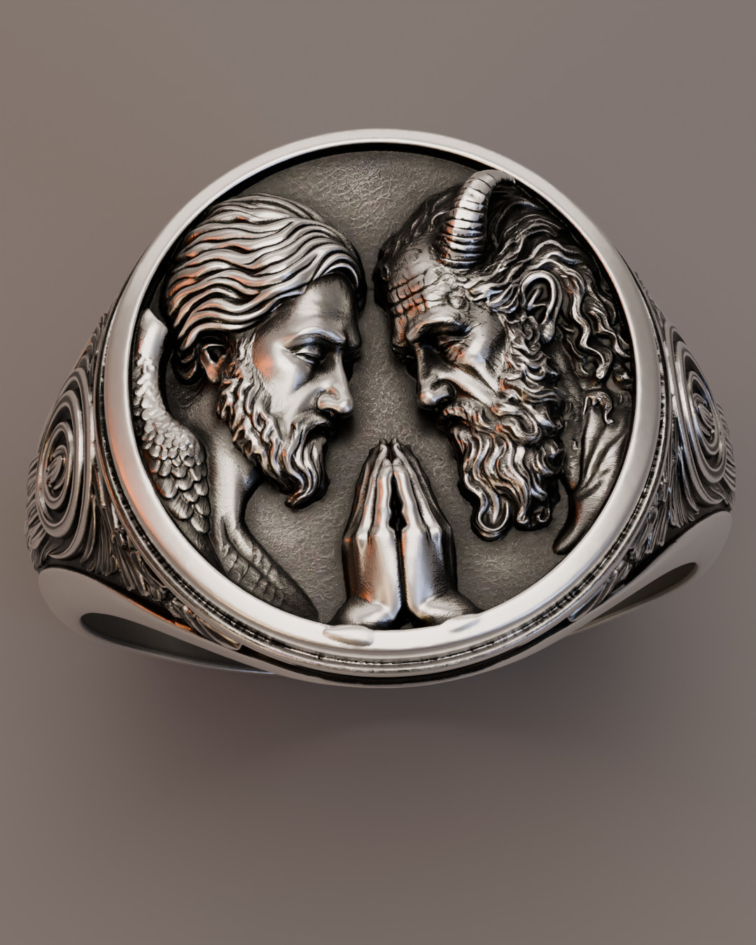 The Inner Covenant Ring – Sculptural Sterling Silver Duality Ring